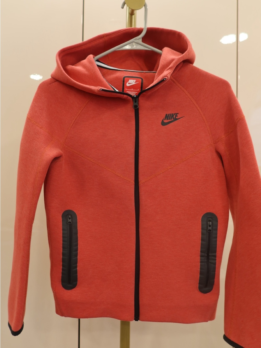 Nike Red Zip-Up Hoodie with Black Trim
